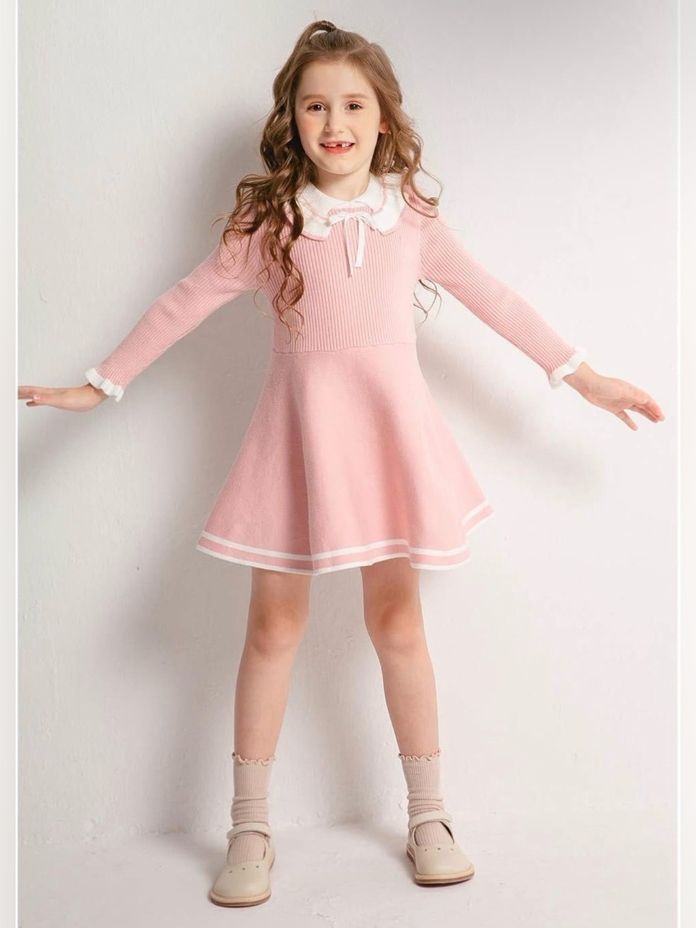 Girl Sweater Dress - Pink